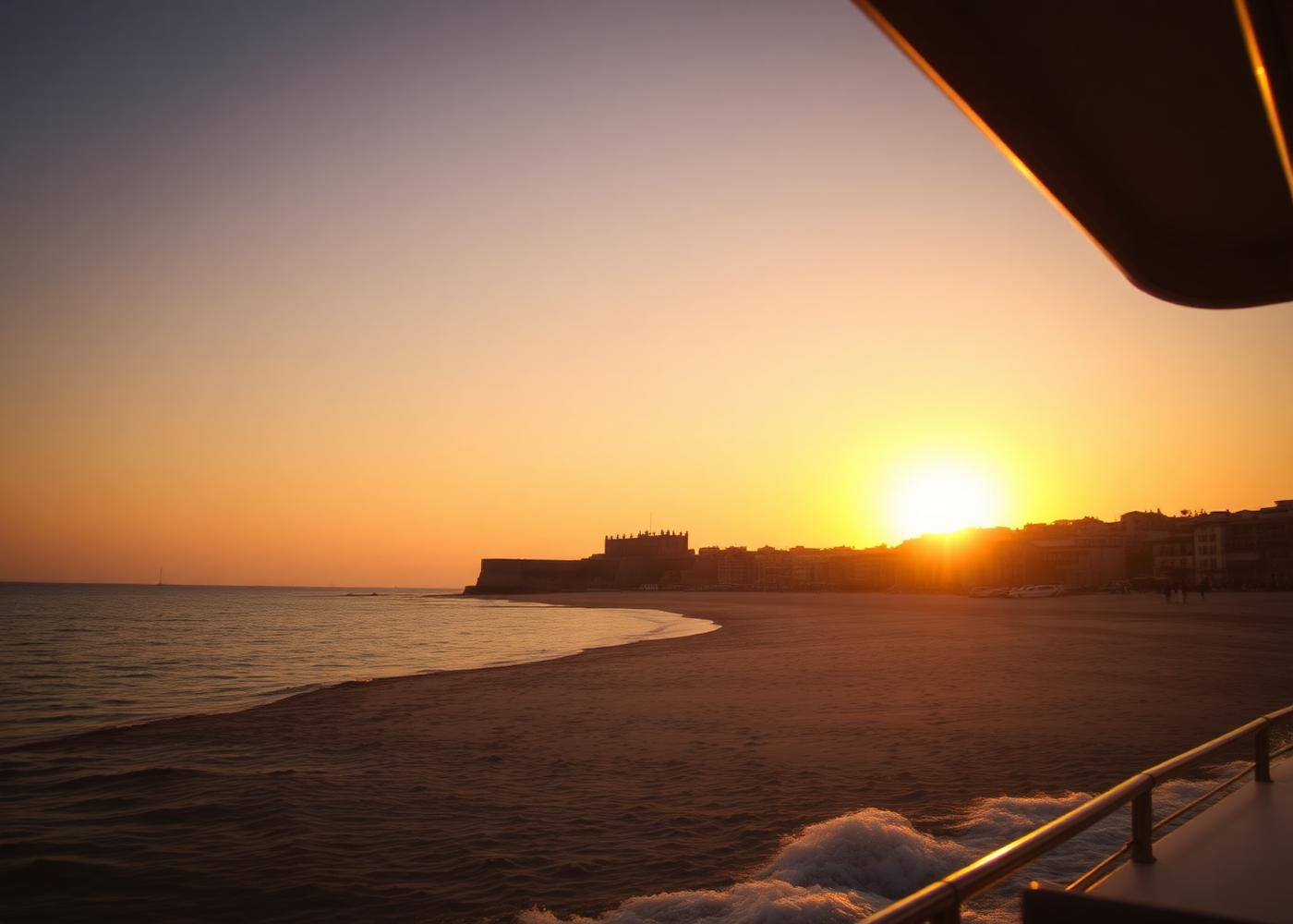La Caleta al atardecer desde el barco