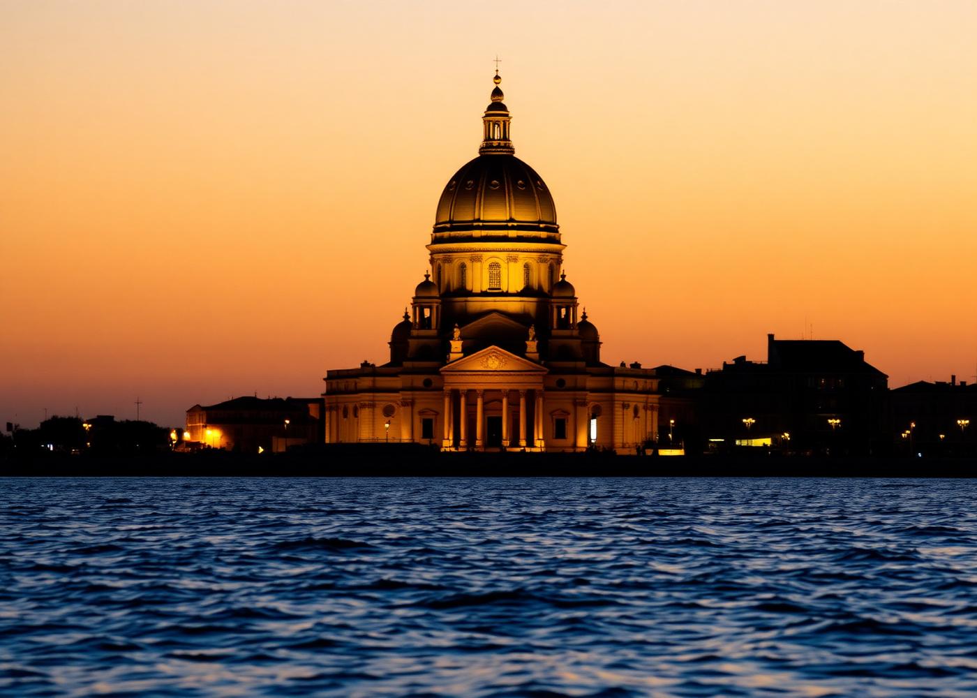 Catedral de Cádiz vista desde el mar